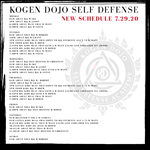 Kogen Schedule Changes Effective Wednesday 29 July 2020